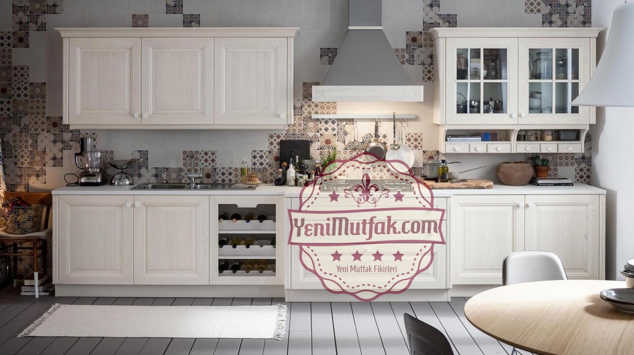 Mutfakta Beyaz Renk Sevenlere +32 Country Mutfak Modelleri